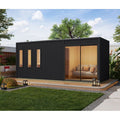 Sauna Exterior para 4 a 6 Pessoas, Madeira Preta, 12,4m², Vestíbulo - Karibu Monterey agri-tract
