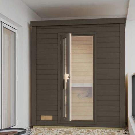 Sauna Exterior para 3 Pessoas, Madeira de Abeto de 38mm, Aquecedor de 9kW, Hytti Karibu agri-tract