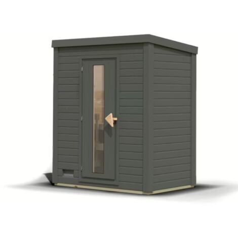 Sauna Exterior para 3 Pessoas, Madeira de Abeto de 38mm, Aquecedor de 9kW, Hytti Karibu agri-tract