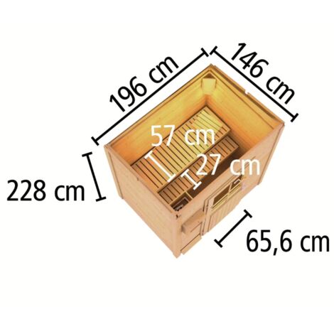 Sauna Exterior para 3 Pessoas, Madeira de Abeto de 38mm, Aquecedor de 9kW, Hytti Karibu agri-tract