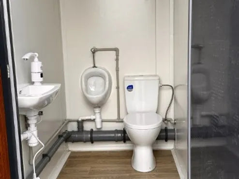 Conteneur sanitaire de type pavillon avec 3 cabines