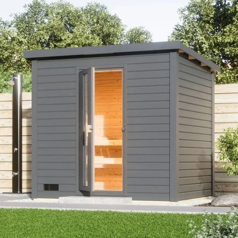 Sauna Exterior para 5 Pessoas, Madeira de Abeto de 38mm, Aquecedor de 9kW, Hytti Karibu agri-tract