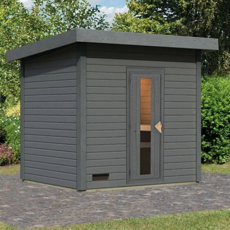 Sauna Exterior para 5 Pessoas, Madeira de Abeto de 38mm, Aquecedor de 9kW, Hytti Karibu agri-tract