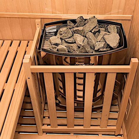 Sauna a Vapor Tradicional Poolstar para 3 Pessoas – Aquecedor Elétrico Harvia 4500W – Dimensões 150x150x200 cm – Temperatura 60-90°C – Madeira de Abeto agri-tract
