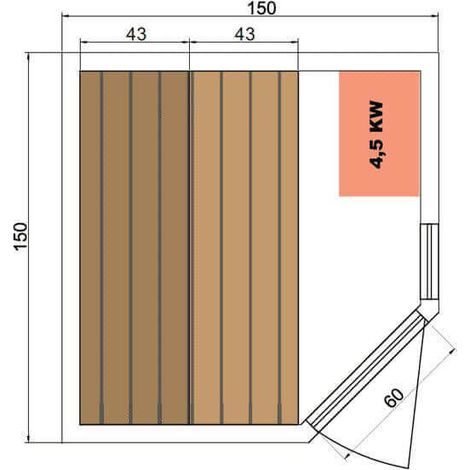 Sauna Exterior FinnTherm Kuuma S, Natural, 42 mm de Espessura da Parede, 138 x 111 cm agri-tract