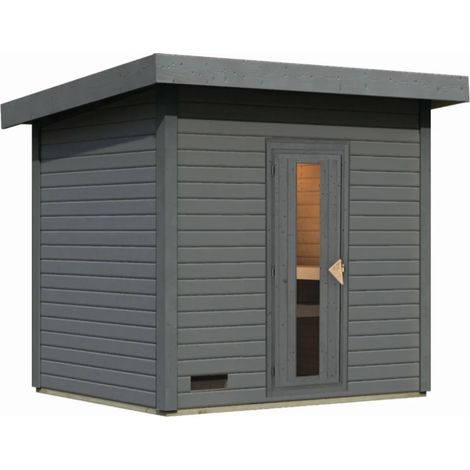 Sauna Exterior para 5 Pessoas, Madeira de Abeto de 38mm, Aquecedor de 9kW, Hytti Karibu agri-tract
