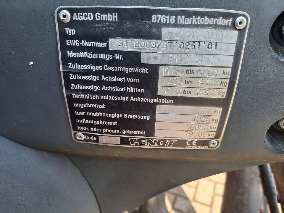 Fendt Fendt 922 , 24,927. 2008 agri-tract