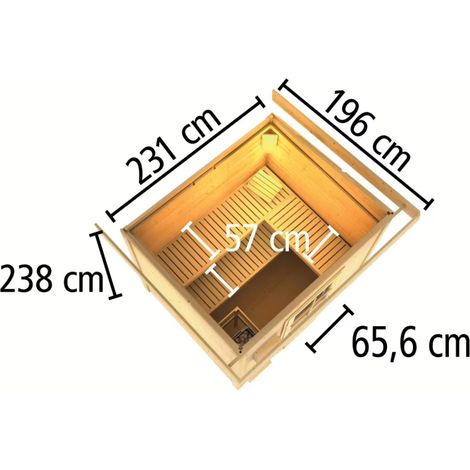Sauna Exterior para 5 Pessoas, Madeira de Abeto de 38mm, Aquecedor de 9kW, Hytti Karibu agri-tract