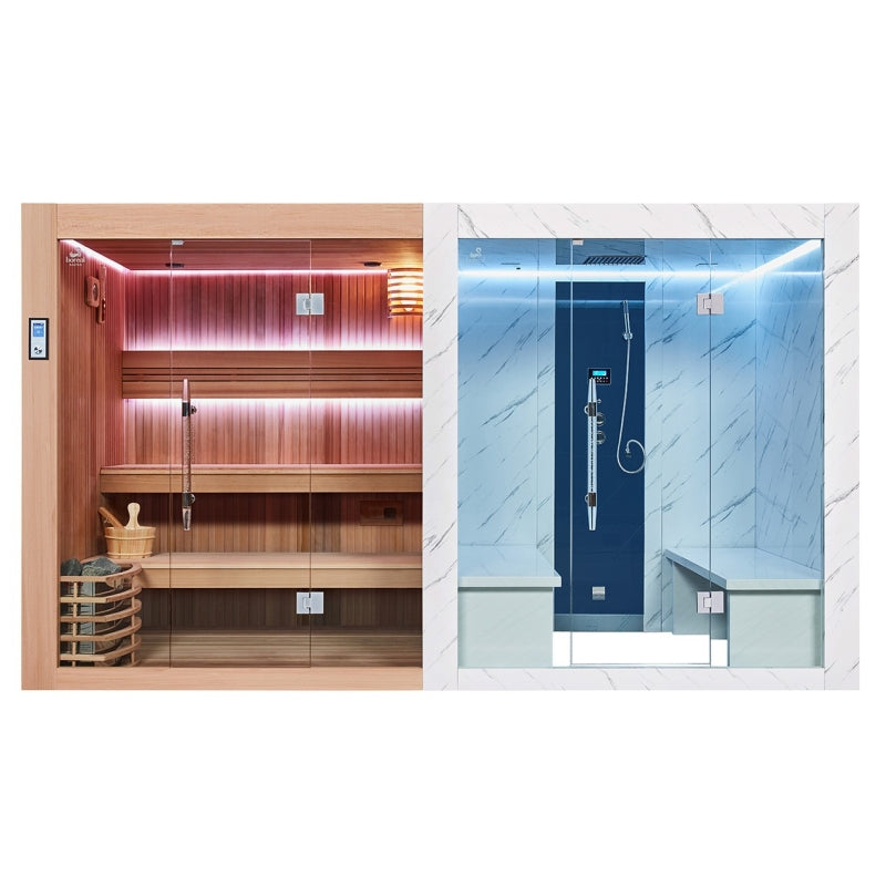 Sauna Hammam Boreal® Sensation Combi - 8 Lugares - 360 x 160 x 210 cm agri-tract