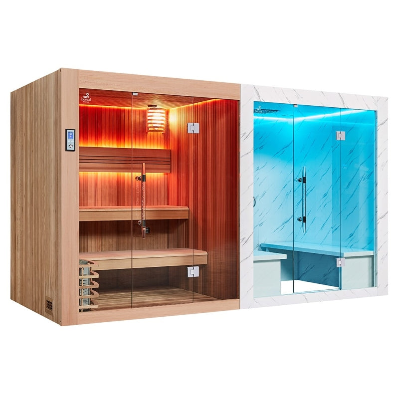 Sauna Hammam Boreal® Sensation Combi - 8 Lugares - 360 x 160 x 210 cm agri-tract