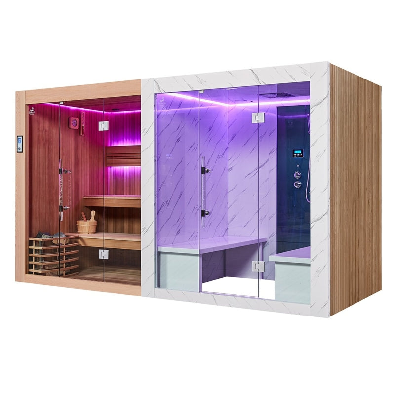 Sauna Hammam Boreal® Sensation Combi - 8 Lugares - 360 x 160 x 210 cm agri-tract