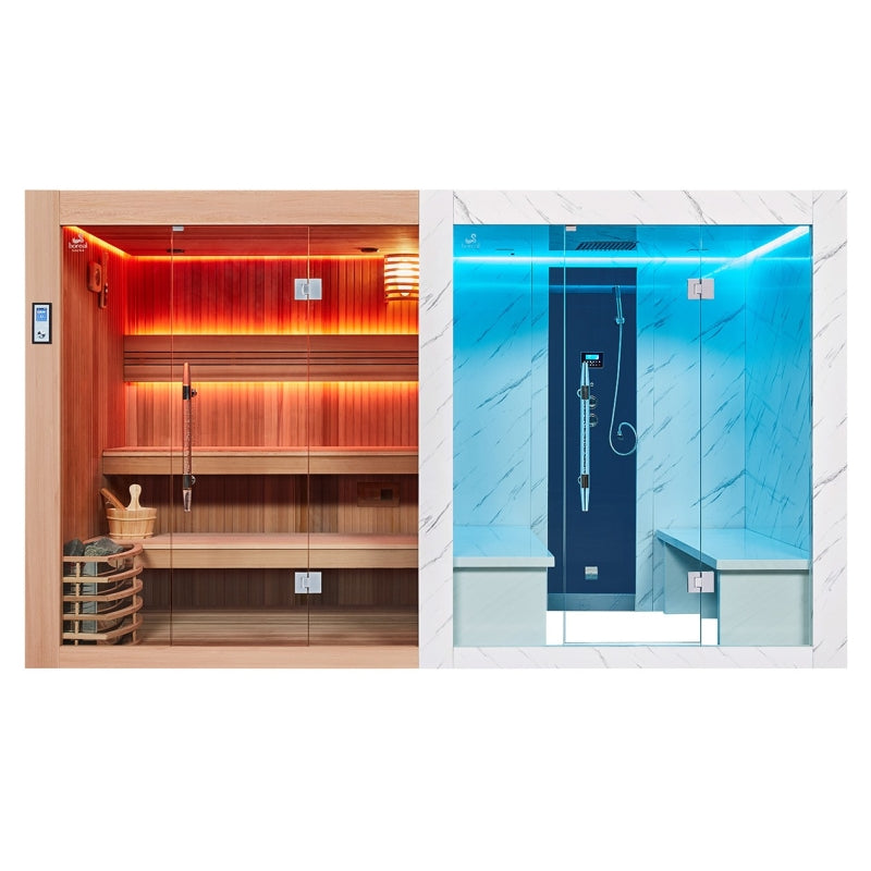Sauna Hammam Boreal® Sensation Combi - 8 Lugares - 360 x 160 x 210 cm agri-tract