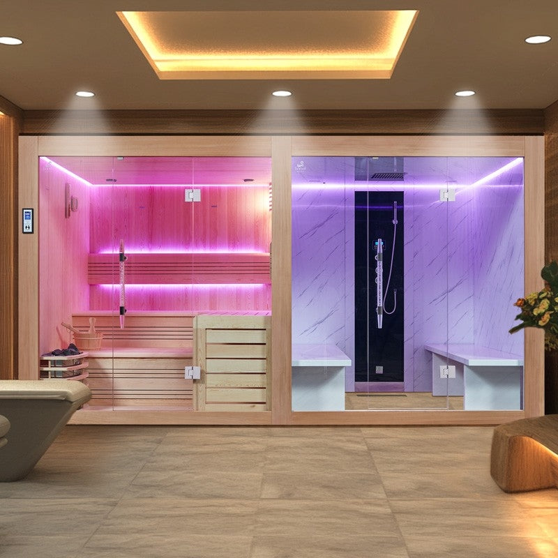 Sauna combinada de luxo Hammam BOREAL® SEQUOIA 4x2m agri-tract