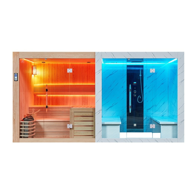 Sauna combinada de luxo Hammam BOREAL® SEQUOIA 4x2m agri-tract