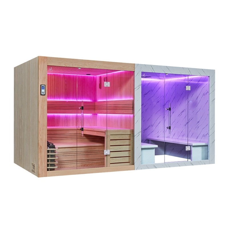 Sauna combinada de luxo Hammam BOREAL® SEQUOIA 4x2m agri-tract