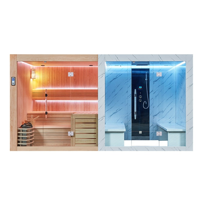 Sauna combinada de luxo Hammam BOREAL® SEQUOIA 4x2m agri-tract