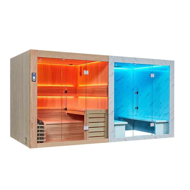 Sauna combinada de luxo Hammam BOREAL® SEQUOIA 4x2m agri-tract