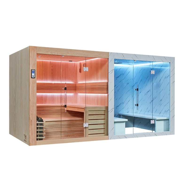 Sauna combinada de luxo Hammam BOREAL® SEQUOIA 4x2m agri-tract