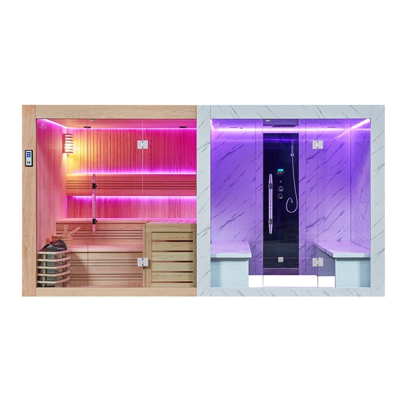 Sauna combinada de luxo Hammam BOREAL® SEQUOIA 4x2m agri-tract