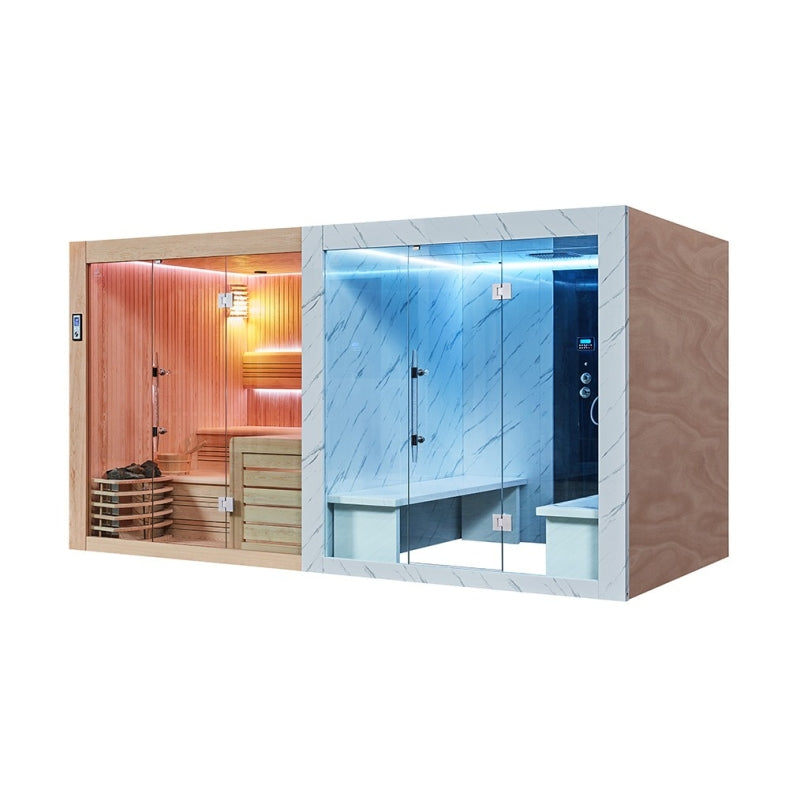 Sauna combinada de luxo Hammam BOREAL® SEQUOIA 4x2m agri-tract
