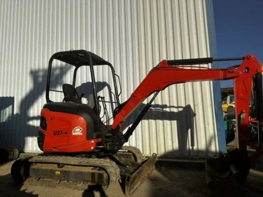 Mini Escavadora Kubota U27-4 com Cabine + 3 Caçambas – 2,6T agri-tract