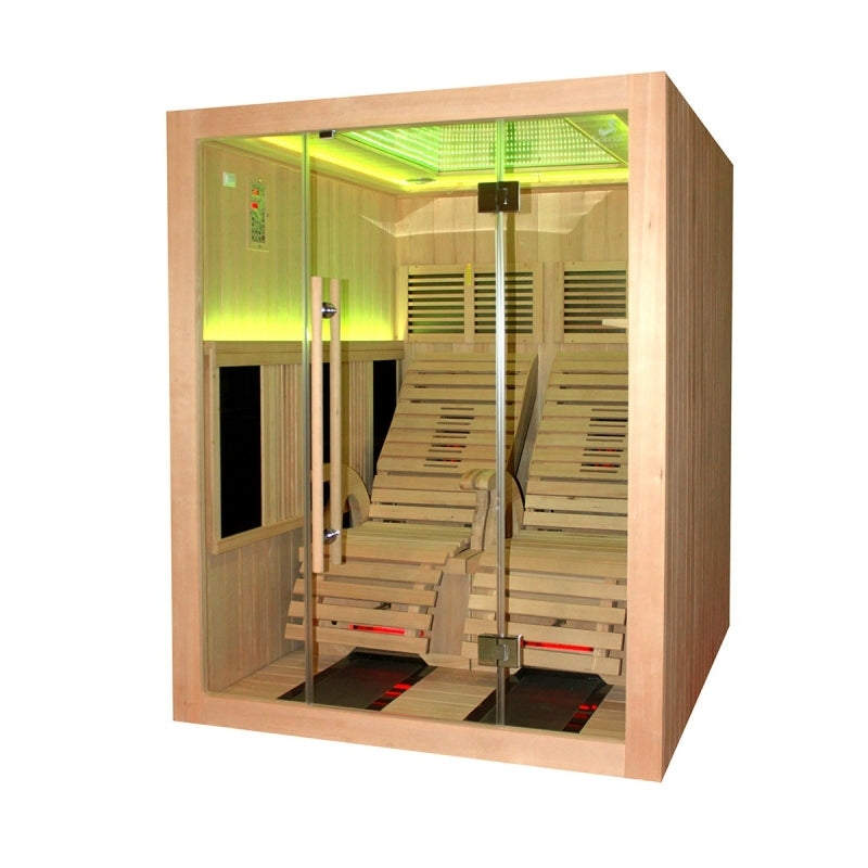 Sauna de Infravermelhos Boreal® JAZZ DUO - 2 Poltronas Reclináveis de Espectro Total 150x180 agri-tract