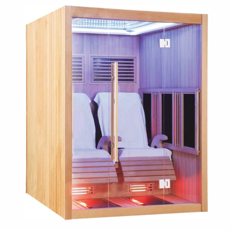 Sauna de Infravermelhos Boreal® JAZZ DUO - 2 Poltronas Reclináveis de Espectro Total 150x180 agri-tract