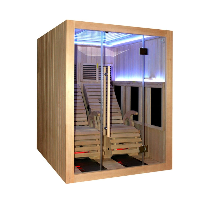 Sauna de Infravermelhos Boreal® JAZZ DUO - 2 Poltronas Reclináveis de Espectro Total 150x180 agri-tract