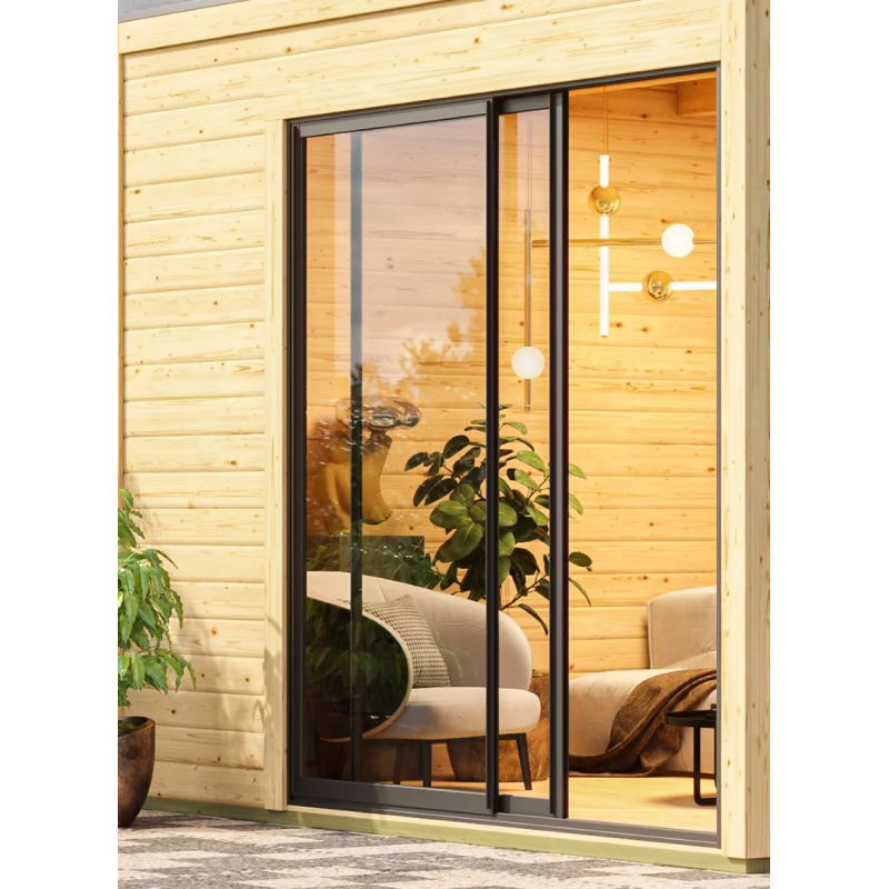 Sauna Exterior Miramar - Preta com Vestíbulo agri-tract